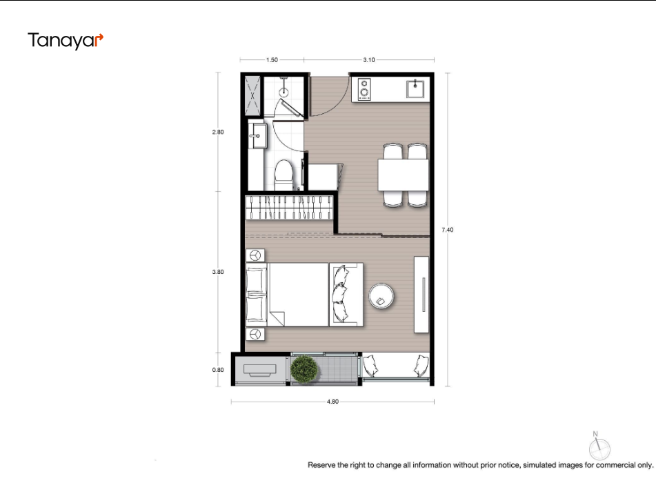 1 Bed Simplex