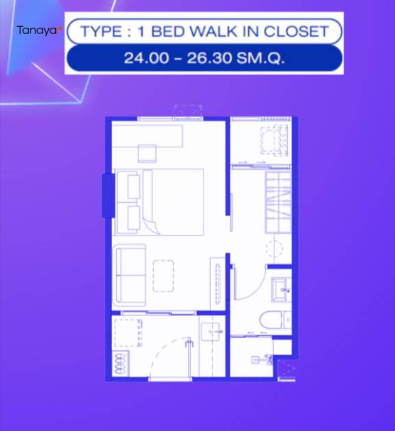 1 Bedroom Walk in Closet
